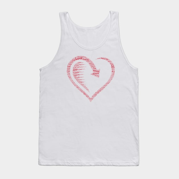 Je T'aime Modern Love Heart Fashion Tee Tank Top by Wykd_Life